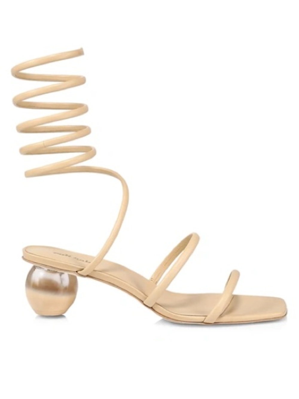 cult gaia Beige Spiral Lace-Up Sandal with Sculpted Ball Heel